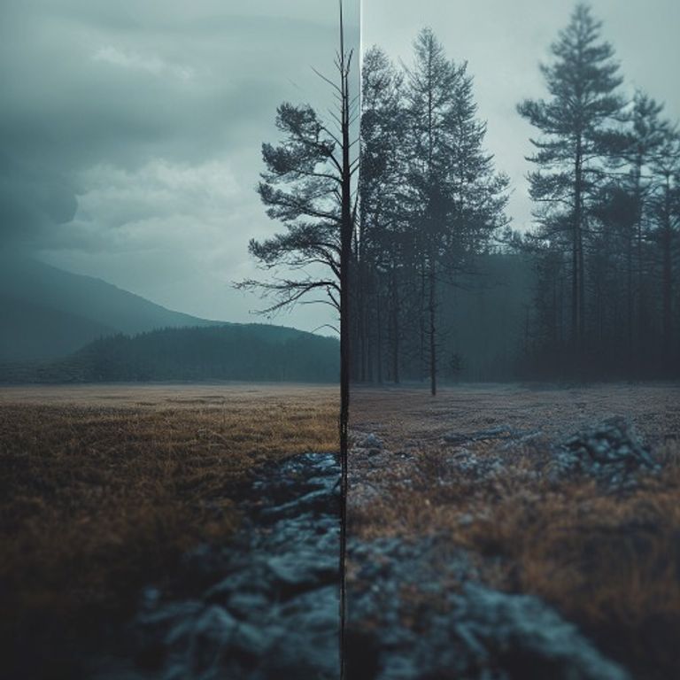 A split image showing traditional generic marketing materials on one side transforming into perso... - AI Precision Marketing
