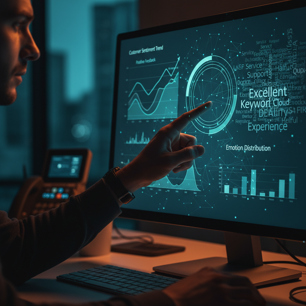 AI sentiment analysis dashboard showing review trends and customer feedback analytics for Alberta businesses