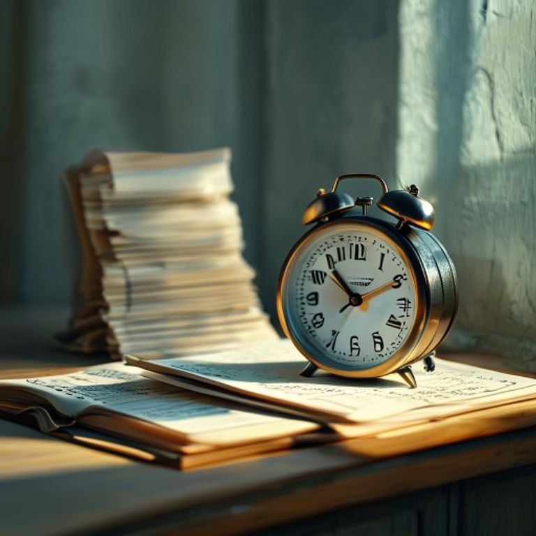 A compact editorial still-life of a mechanical kitchen timer set to 30 minutes beside a short, ti... - AI Precision Marketing
