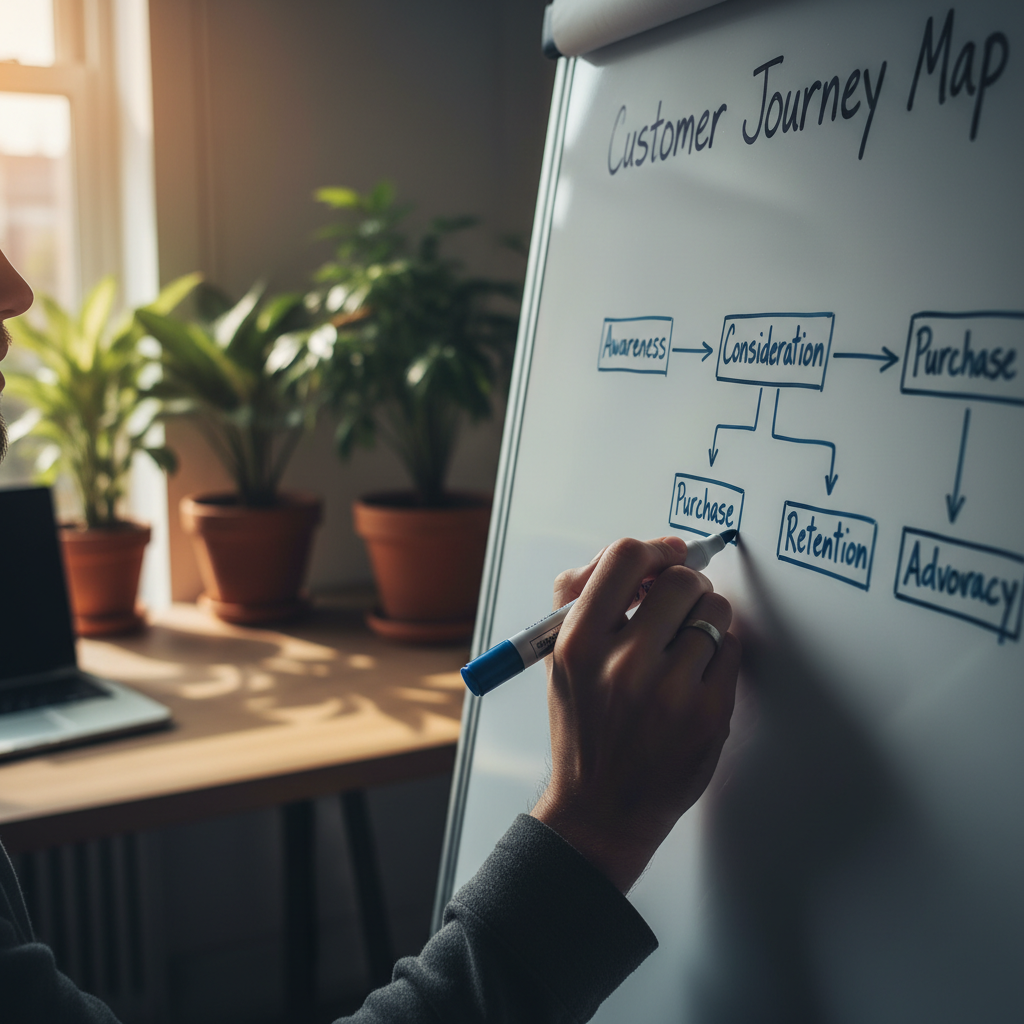 A close-up, photorealistic shot of a marketing professional's hands carefully writing on a whiteb... - AI Precision Marketing