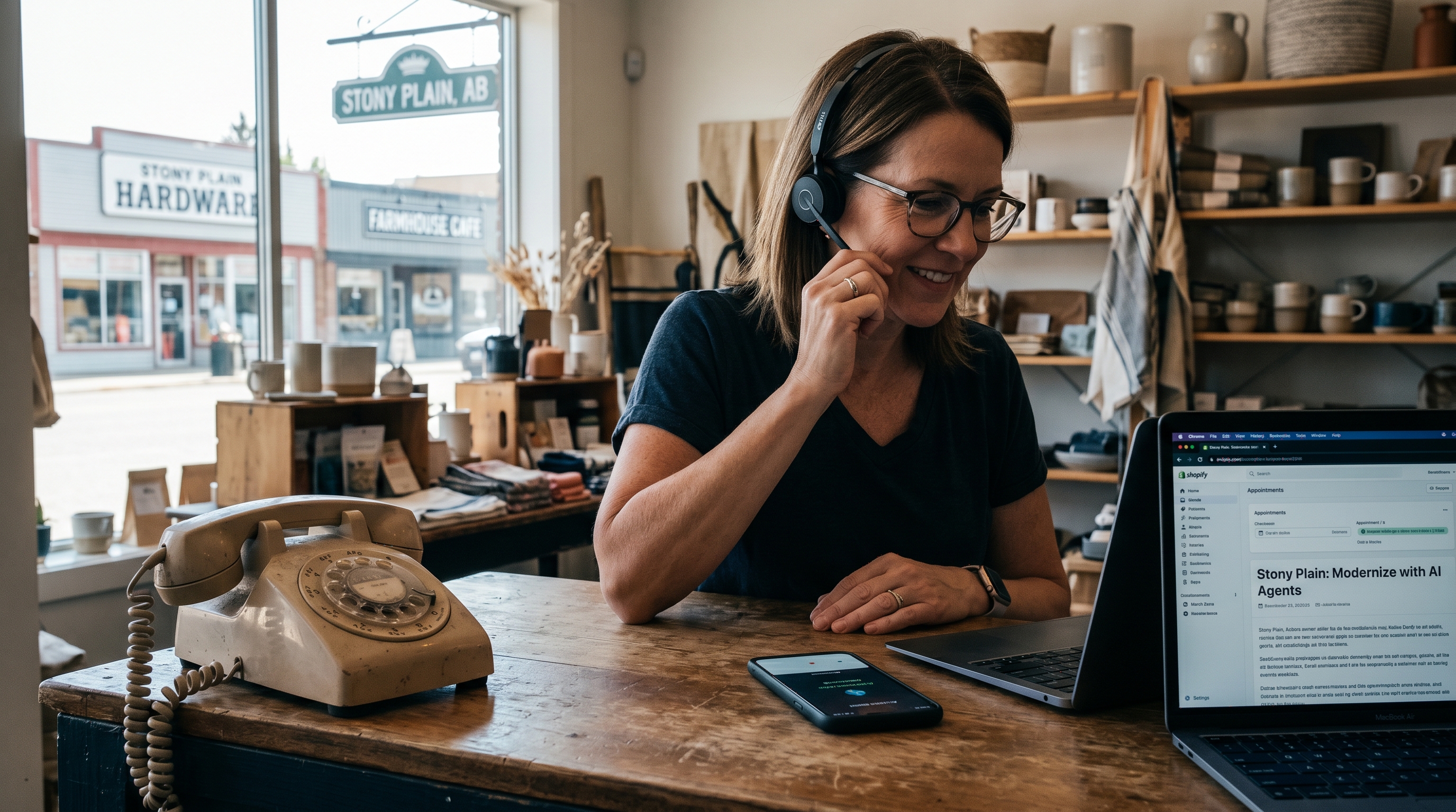 How Stony Plain Shops Can Switch to AI Voice Agents & Ditch Old Phone Systems - AI Precision Marketing