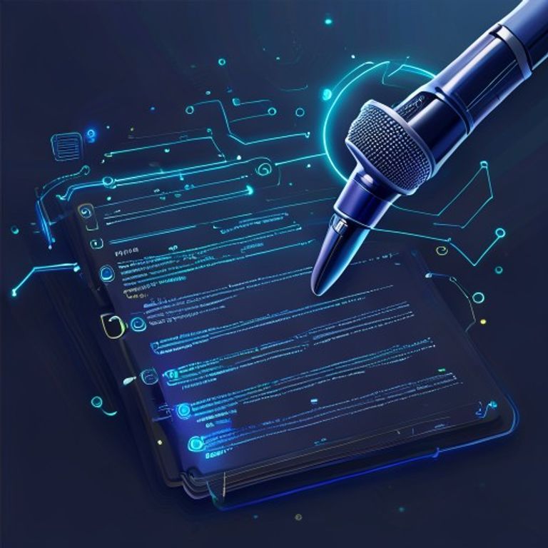 A digital notepad with handwritten notes being automatically organized into sections as a microph... - AI Precision Marketing