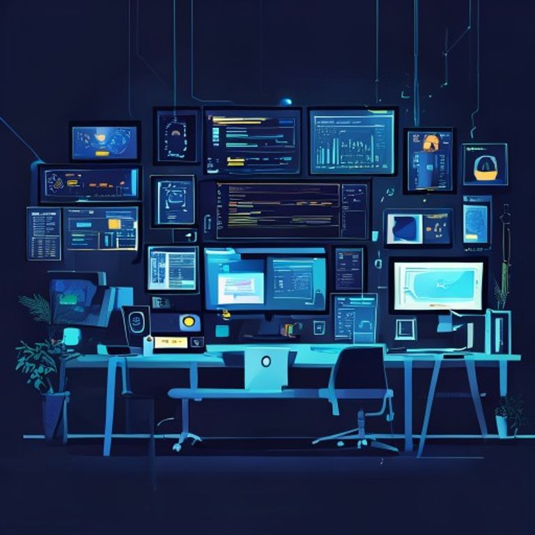 Modern tech workspace showing AI automating IT service management tasks, clean office setting wit... - AI Precision Marketing