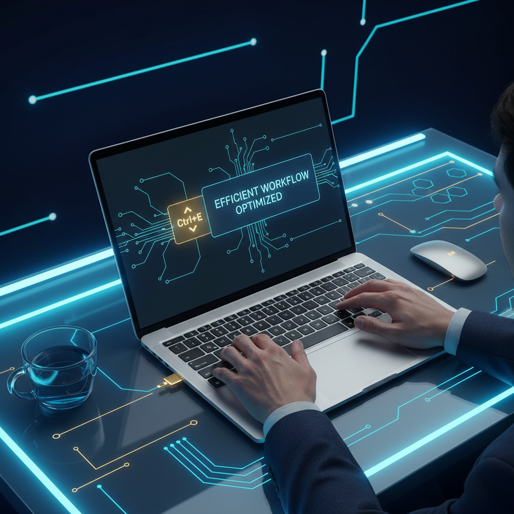 A person's hands typing on a laptop, a small pop-up on the screen showing text expanding from a s... - AI Precision Marketing