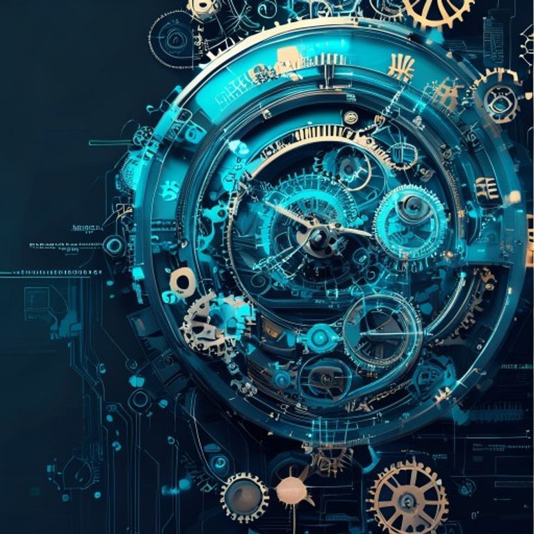 A complex, intricate clockwork mechanism, with many gears turning smoothly, suggesting sophistica... - AI Precision Marketing