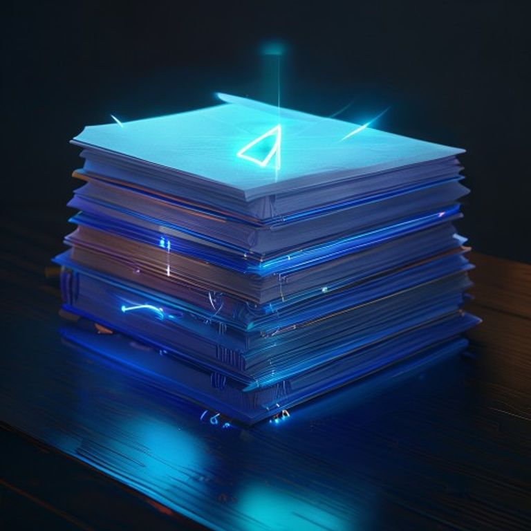 A stack of neatly organized, color-coded physical documents fanned out on a polished wooden desk,... - AI Precision Marketing