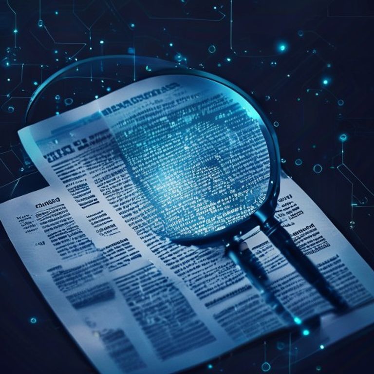 A magnifying glass hovering over a newspaper, where the text beneath rearranges itself into a hig... - AI Precision Marketing
